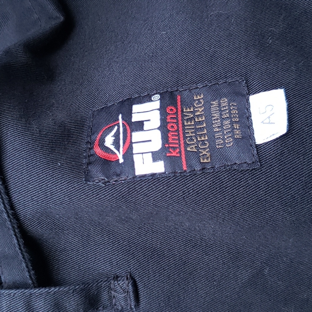 FUJI Full 3-Piece Martial Arts Gi Black with White Belt Size A5 3X - Picture 11 of 16